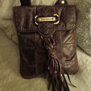 Juicy Couture Y2K Small Plum Purple Leather Crossbody Bag